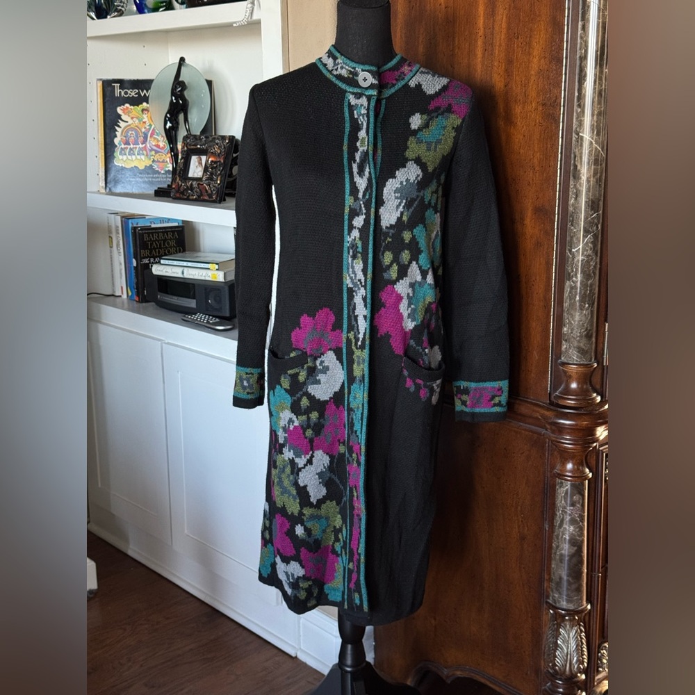 J Jill Floral‎ Long Cardigan Sweater